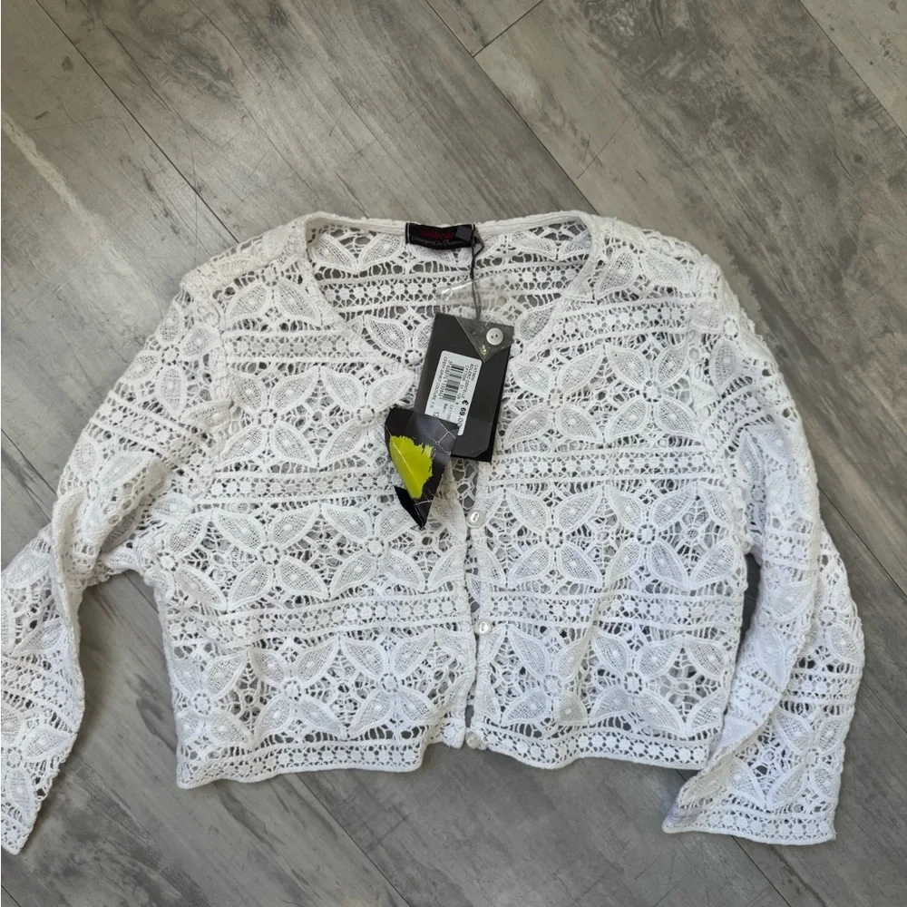 NWT Catimini girls White Lace Knitwear - Picture 1 of 5